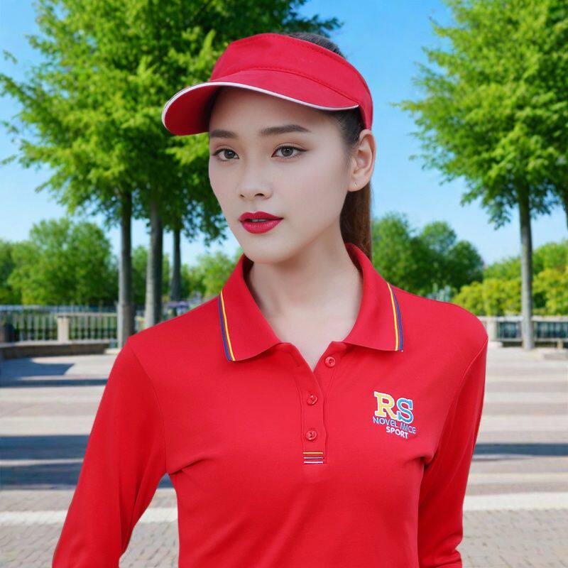 有领t恤女纯棉长袖polo衫大码翻领打底衫女带领体恤运动女装上衣
