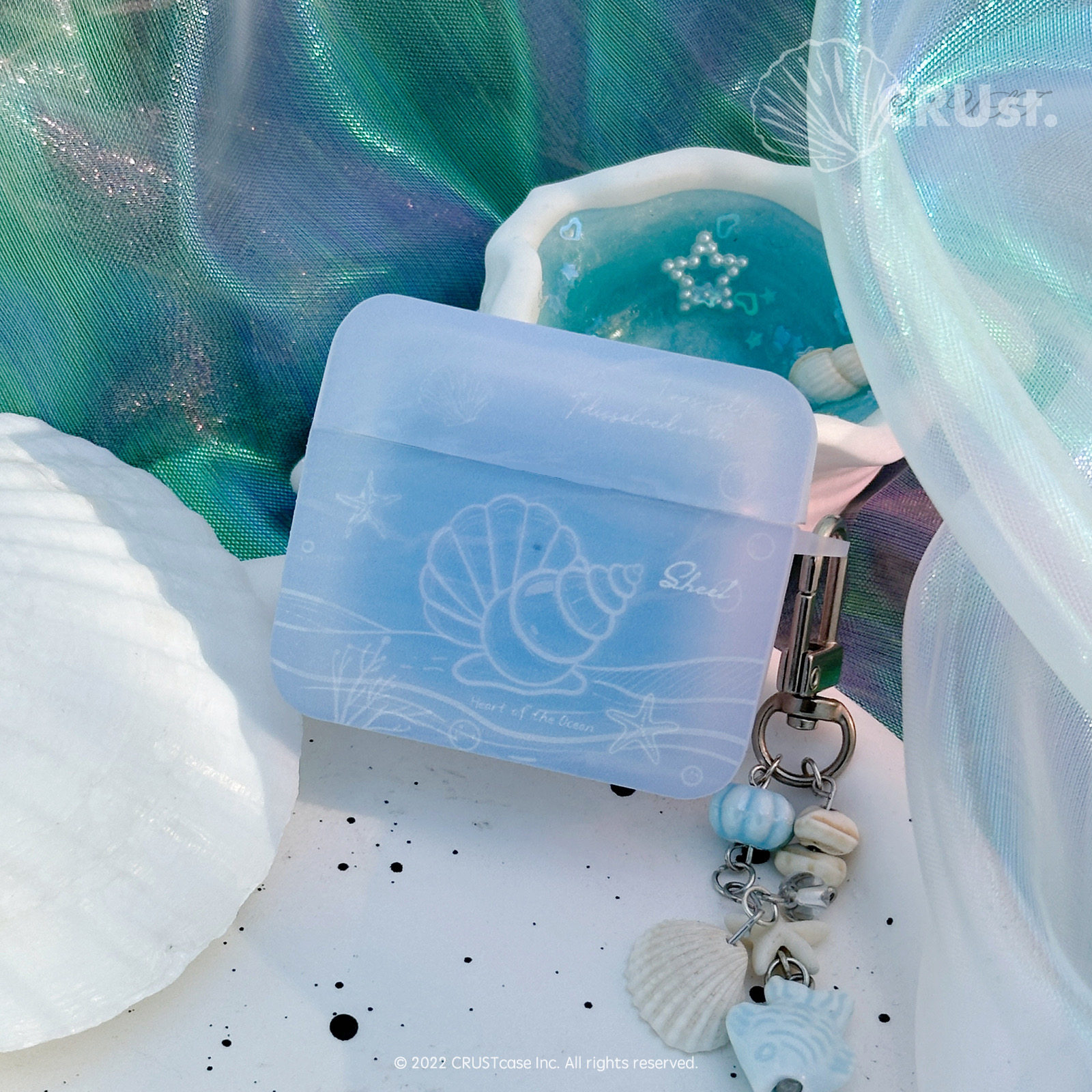 地壳说海洋贝壳渐变色蓝调苹果耳机壳适用AirPods1/2/3/4/pro 2/3磨砂透方形可站立保护套软壳搭配海洋挂饰,3C数码配件,耳机保护套,淘宝优惠券,粉丝福利购,淘宝优惠卷