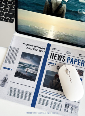 原创泳者之心报纸防滑耐磨鼠标垫高颜值办公电脑橡胶桌垫ins简约