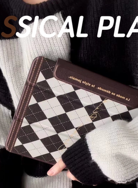 地壳说原创格纹适用苹果iPad保护套pro11air4/5/6/7平板壳mini6磁吸12.9书本款10.2/5经典复古保护壳10/11代