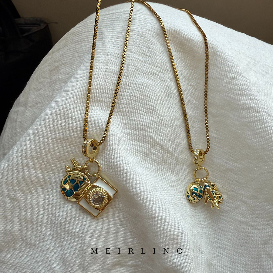 MEIRLINC 环球旅行 原创不对称小众设计趣味高级感情侣多巴胺新款