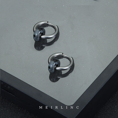 国风暗绿玉石耳环小众设计