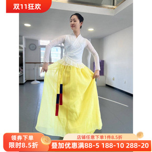 朝鲜族舞蹈服装女练功服上衣大摆裙练习艺考演出表演民族民间
