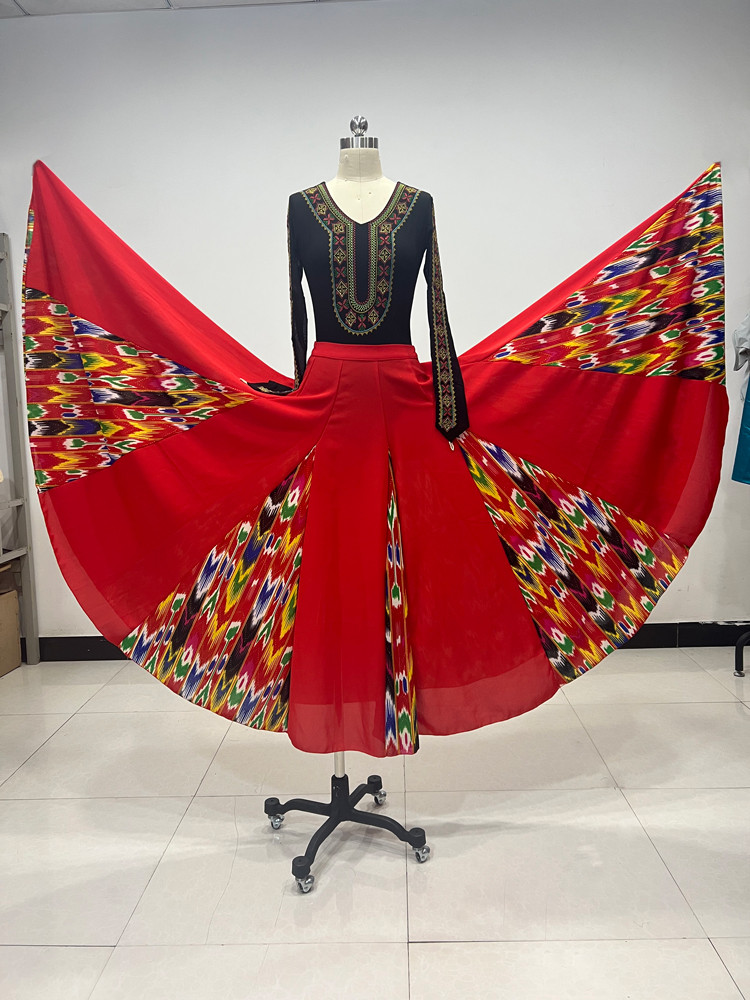 新疆維吾爾族舞蹈服裝大擺裙