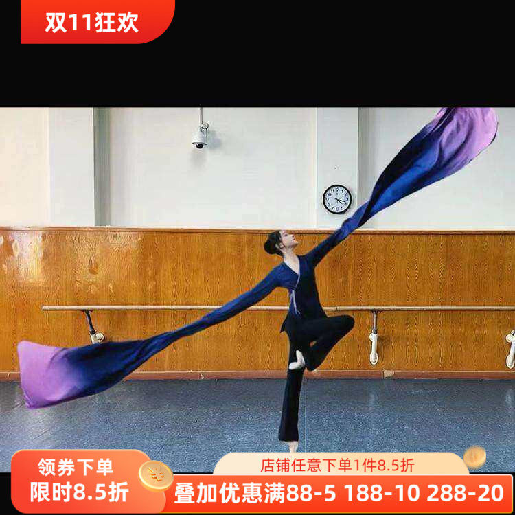 北舞同款身韵巡礼袖舞蹁跹水袖服装表演演出集训练功服翩袖甩袖舞