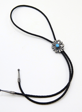 925纯银波洛领带印第安纳瓦霍手工银饰休闲复古BOLO TIE领结领扣