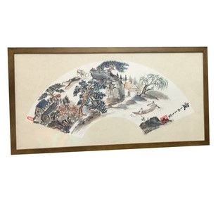 原木实木细长软卡扇面书法儿童国画素描彩绘装裱画框风光婚纱相框