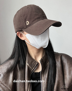 简约侧面字母纯棉宽檐显脸小棒球帽 2025基础款鸭舌帽 男女生大脸