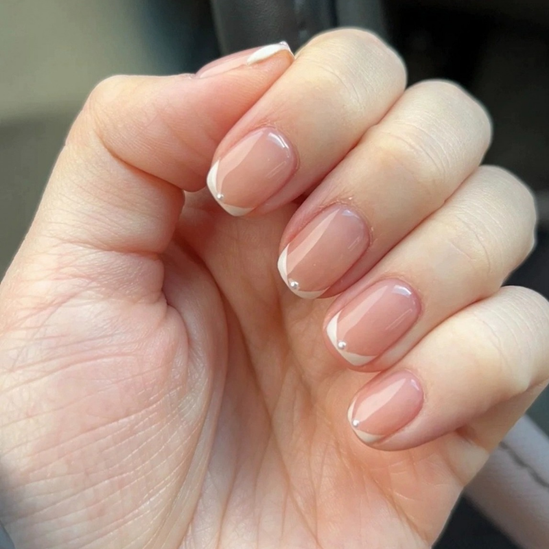 扁平甲短款纯手工穿戴甲裸色美甲新娘甲短款纯色简约高级感16mm长