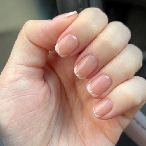 扁平甲短款纯手工穿戴甲裸色美甲新娘甲短款纯色简约高级感16mm长