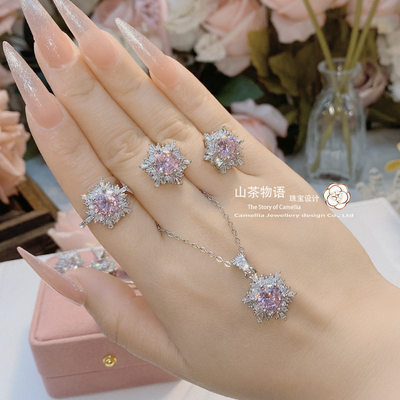 精工小众雪花锆石直播热销戒指耳