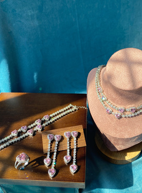 年度高定设计璀璨粉晶宝石项链