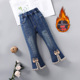 子加厚冬款 洋气外穿中小童直筒裤 一体绒冬季 女童加绒裤 儿童牛仔裤