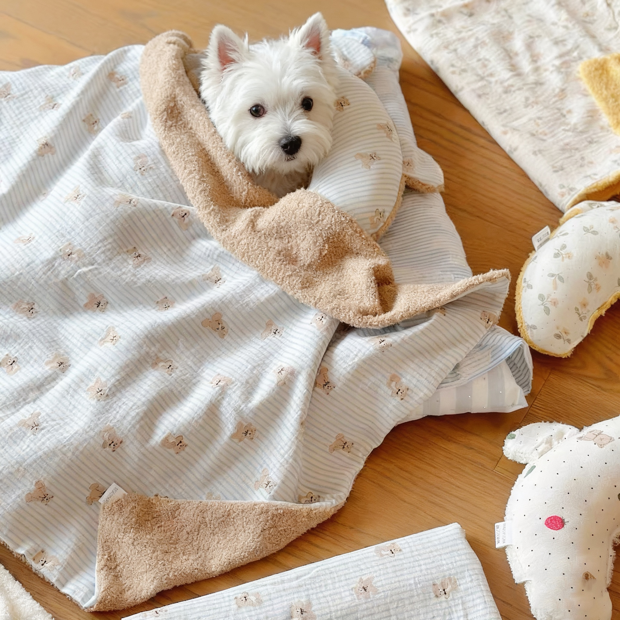 秋冬宠物小被子枕头套装