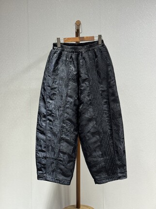 原创设计 重磅老料提花 时尚百搭休闲 松紧腰夹棉棉裤112