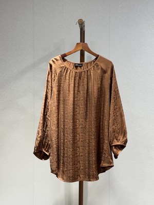 原创设计 早春重磅香云纱 提花时尚气质百搭高端大牌衬衫5036