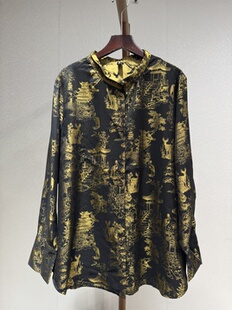 走秀时尚 衬衫 百搭气质宋锦 长袖 8062 梅花鹿秋季 原创设计