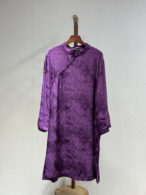 原创设计 早春重磅香云纱 提花新中式时尚气质百搭高端大衫5100