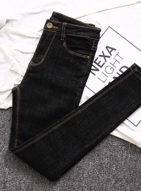 高腰黑色牛仔裤女薄款春夏2026年新款弹力修身九分小脚裤子女显瘦