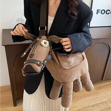 时尚潮流个性小马单肩包包女2025新款托特包小众慵懒风百搭斜挎包