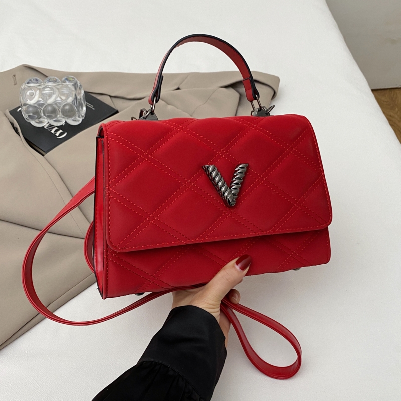 大菱格女包新款时尚百搭斜挎包高级感单肩包手提包定型潮包小包包