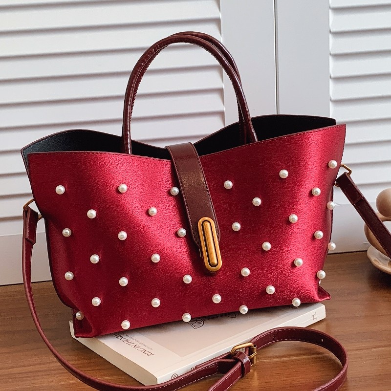 韩版简约百搭高级感手提子母包包女2026春季新款大容量斜挎托特包