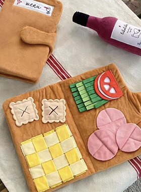 「西餐厅」菜单寿司藏食玩具外贸宠物狗狗发声叫啤酒香槟毛绒玩具