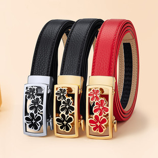 英皇保罗皮带女款真皮自动扣牛皮牛仔裤带时尚韩版纯牛皮腰带