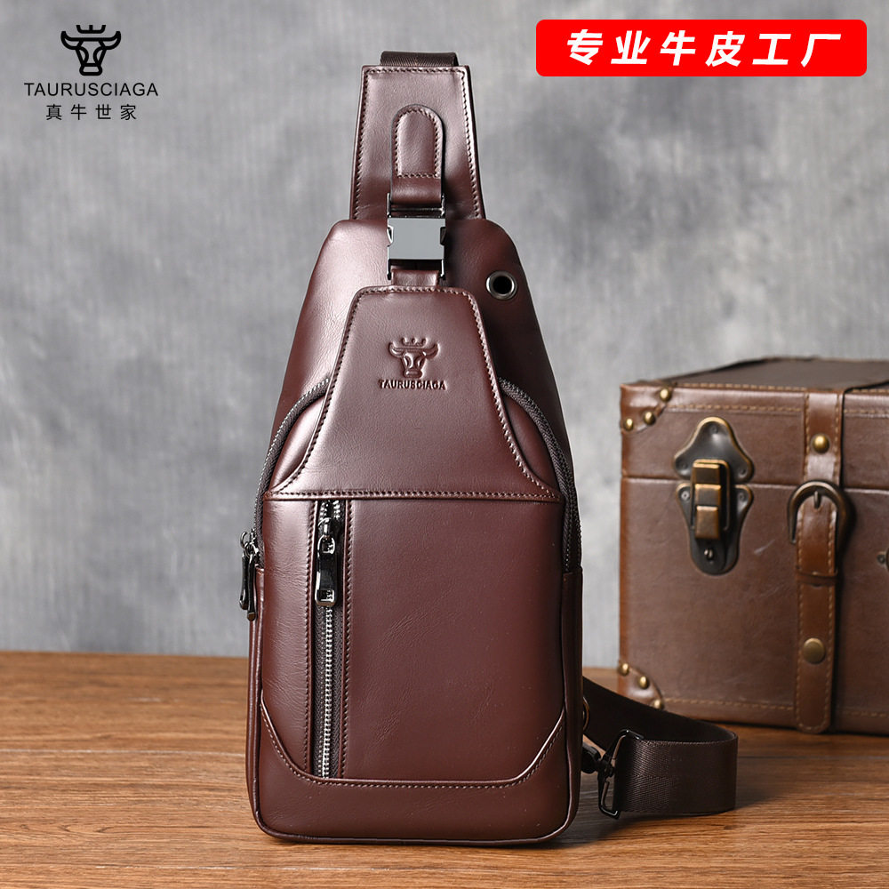 真牛世家头层牛皮户外前挎包小背包复古男士真皮单肩斜挎胸包,箱包皮具/热销女包/男包,胸包,淘宝优惠券,粉丝福利购,淘宝优惠卷