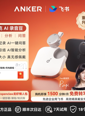 papi酱推荐丨安克AI录音豆飞书智能录音笔会议记录神器随身翻译卡