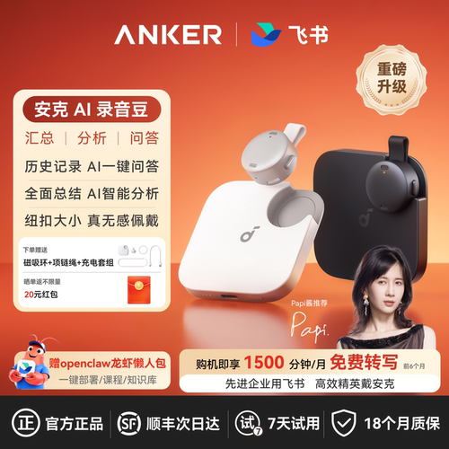 【官方正品】安克丨飞书AI录音豆