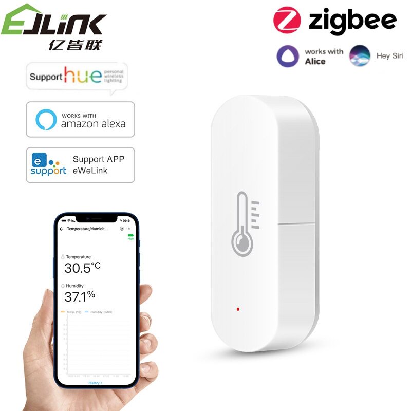 易微联Zigbee温湿度传感器可直连飞利浦hue, Yandex Alice音响