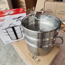 德国Zepter蒸锅18-10不锈钢加厚家用三层蒸煮炖锅食品级316钢火锅