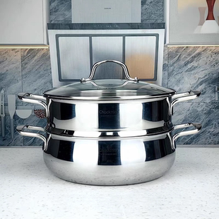 德国Chockmen 316不锈钢加厚蒸锅一体三层钢食品级汤锅火锅边炉锅