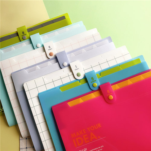 得力文件夹多层学生透明插页卷子