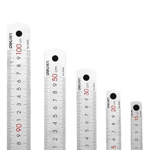 包邮得力直尺不锈钢钢尺15 20 30 50 100cm钢直尺不锈钢尺子30CM