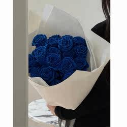 厄瓜多尔玫瑰进口蓝色玫瑰花束Jennie同款上海鲜花速递三八礼物