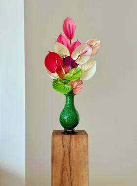 红掌彩色掌上海鲜花家用插花婚礼婚礼展厅酒店商务高级桌面摆件