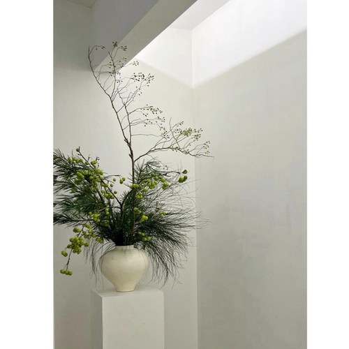 绿色小苹果鲜切枝水培瓶插花组合桌面插花展厅服装店装饰摆件