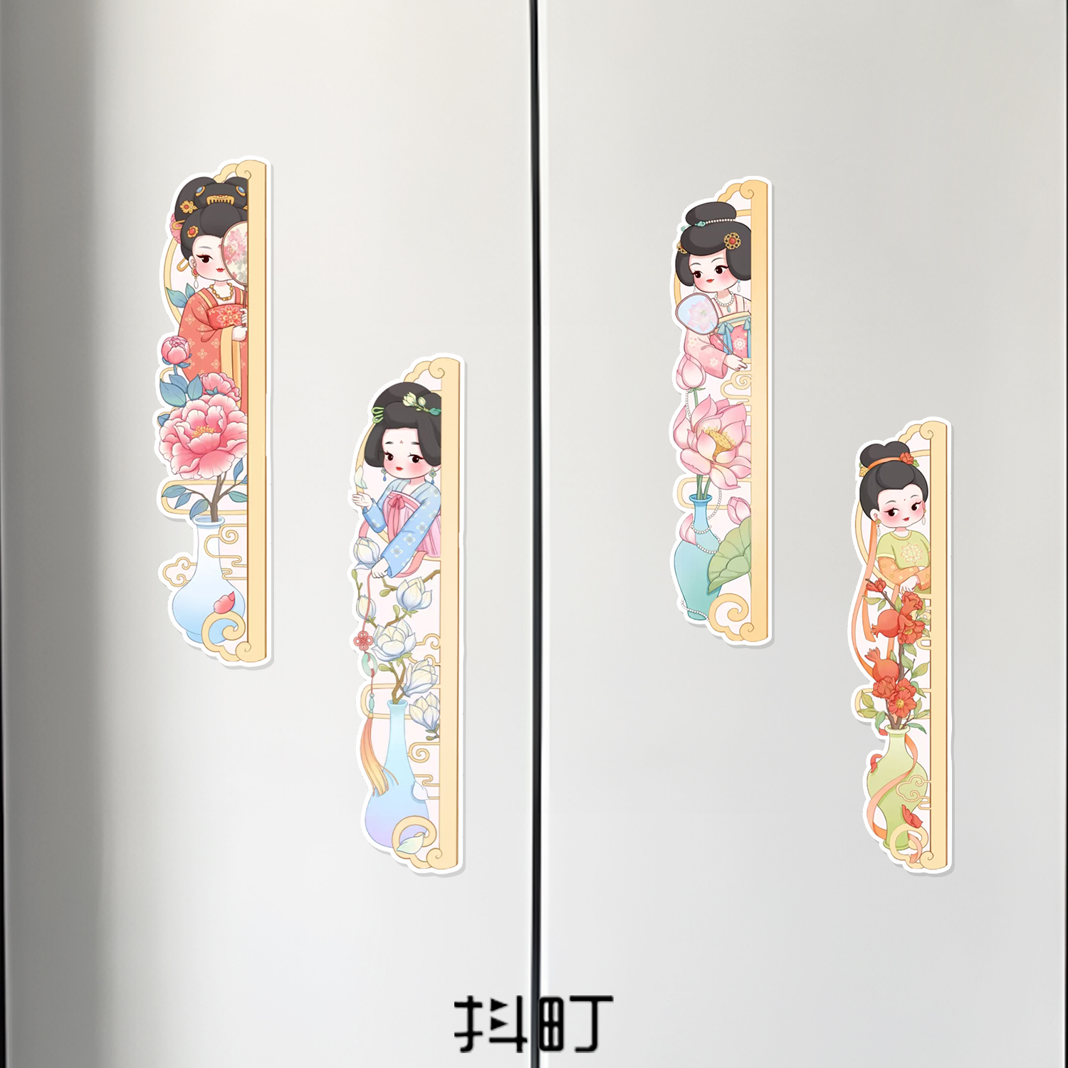 创意个性中国风仕女图磁吸冰箱贴古风系列吸力贴纸厨房家具装饰贴