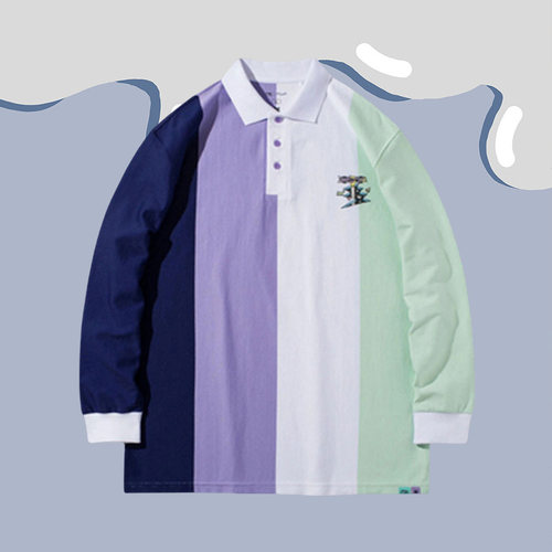 中国李宁滑板闪浪联名男女同款秋新款宽松长袖POLO衫APLR143