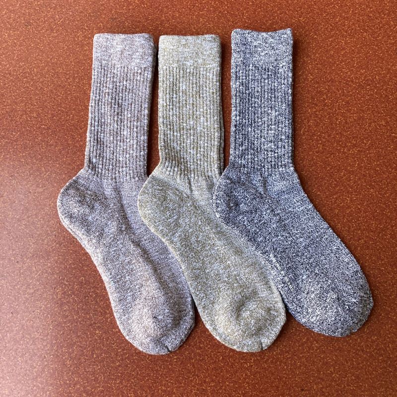 外贸日系男袜毛巾底加厚秋冬高档简约潮运动均可袜子纯棉中高筒