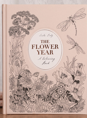 花之年涂色书The Flower Year Colouring Book大人减压涂鸦绘画本