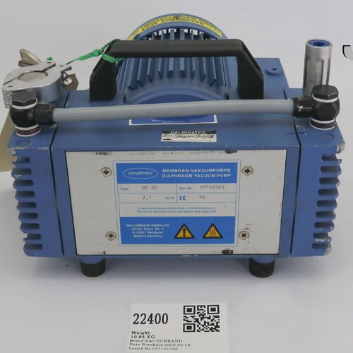 22400 VACUUBRAND DIA VACCUM PUMP WO SWITCH 4EKF63CX4 MZ 2D