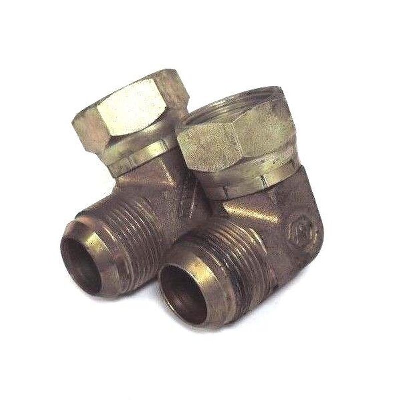 批量 2 件 全新 EATON WEATHERHEAD 1 英寸 FLARE X SWIVEL 90 度