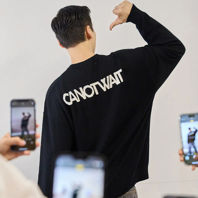 陈伟霆同款cnw圆领卫衣潮牌港风长袖经典LOGO秋冬季潮流百搭服装