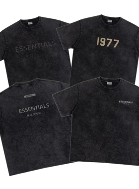 FOG复线ESSENTIALS短袖美式高街水洗做旧纯棉宽松情侣潮牌百搭T恤