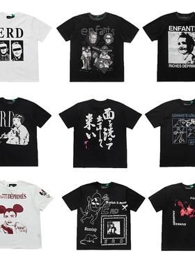 ERD忧郁的富二代水洗做旧vtg短袖美式潮牌cleanfit纯棉高街t恤夏