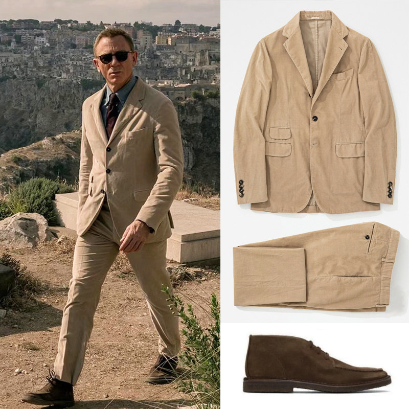 35007无暇赴死同款复刻MASSIMOALBA灯芯绒休闲西服外套裤子邦德