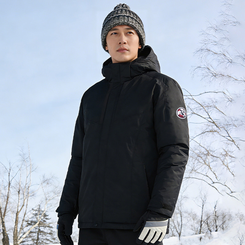 圣伯纳男款羽绒三合一冲锋衣防风衣男外套秋冬防水可拆卸羽绒内胆
